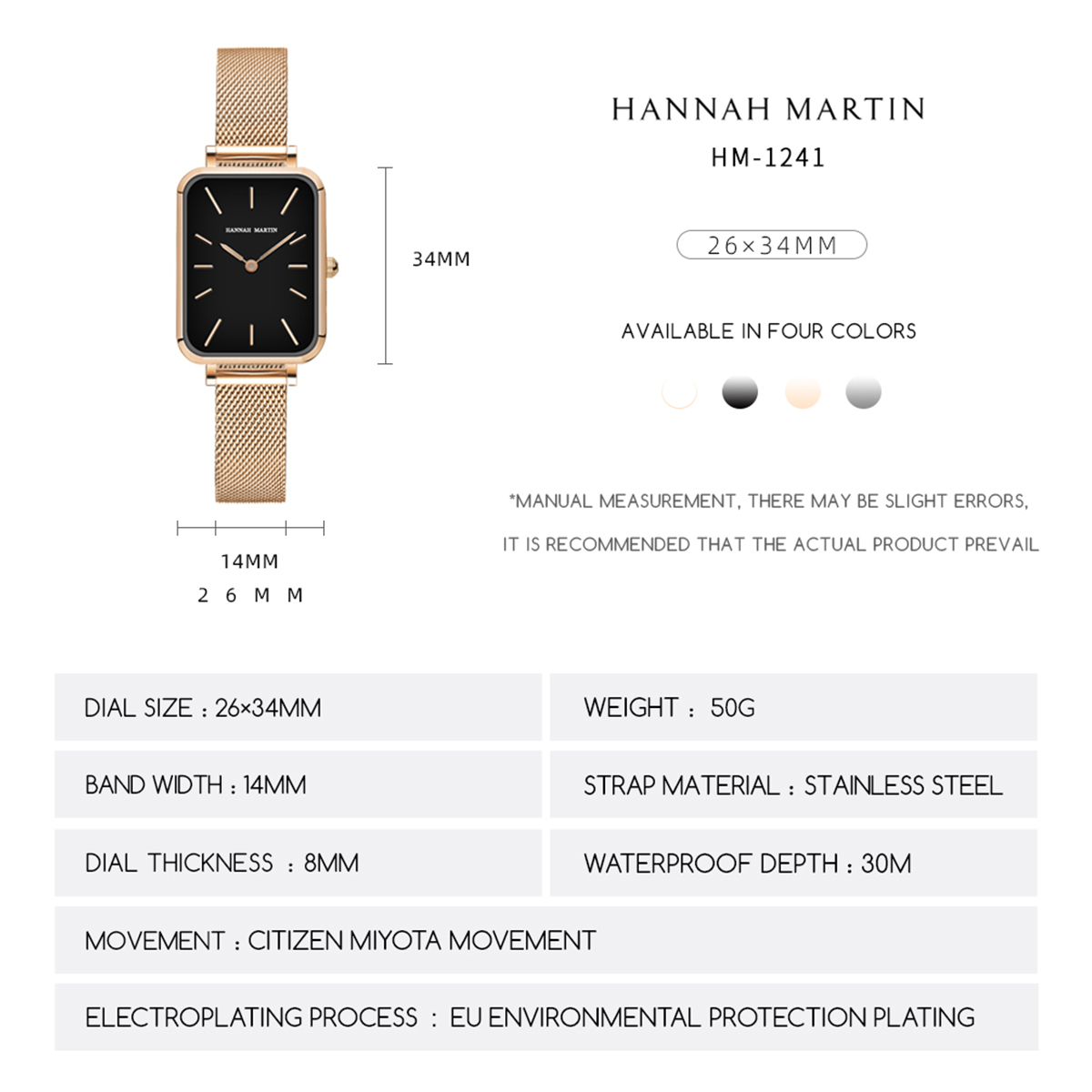 Rectangle Ultrathin Nordic Sim - Anti-Magnetic Watch recension och pris
