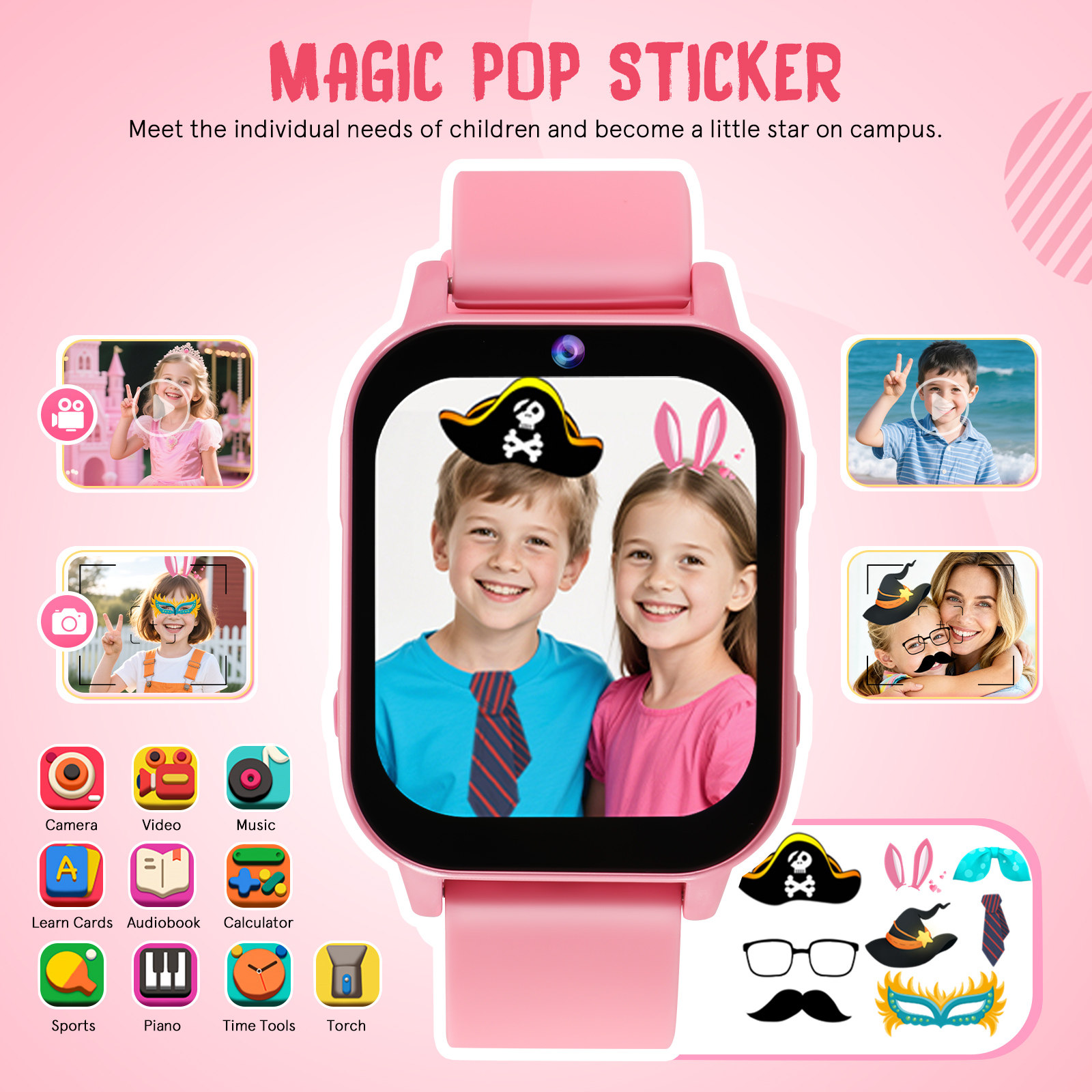Pink Kids Smart Watch with Gam - Smartwatch Watches Kids recension och pris